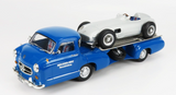 1:18 Mercedes-Benz W21 -- Race Car Transporter Truck -- Blue -- Werk83