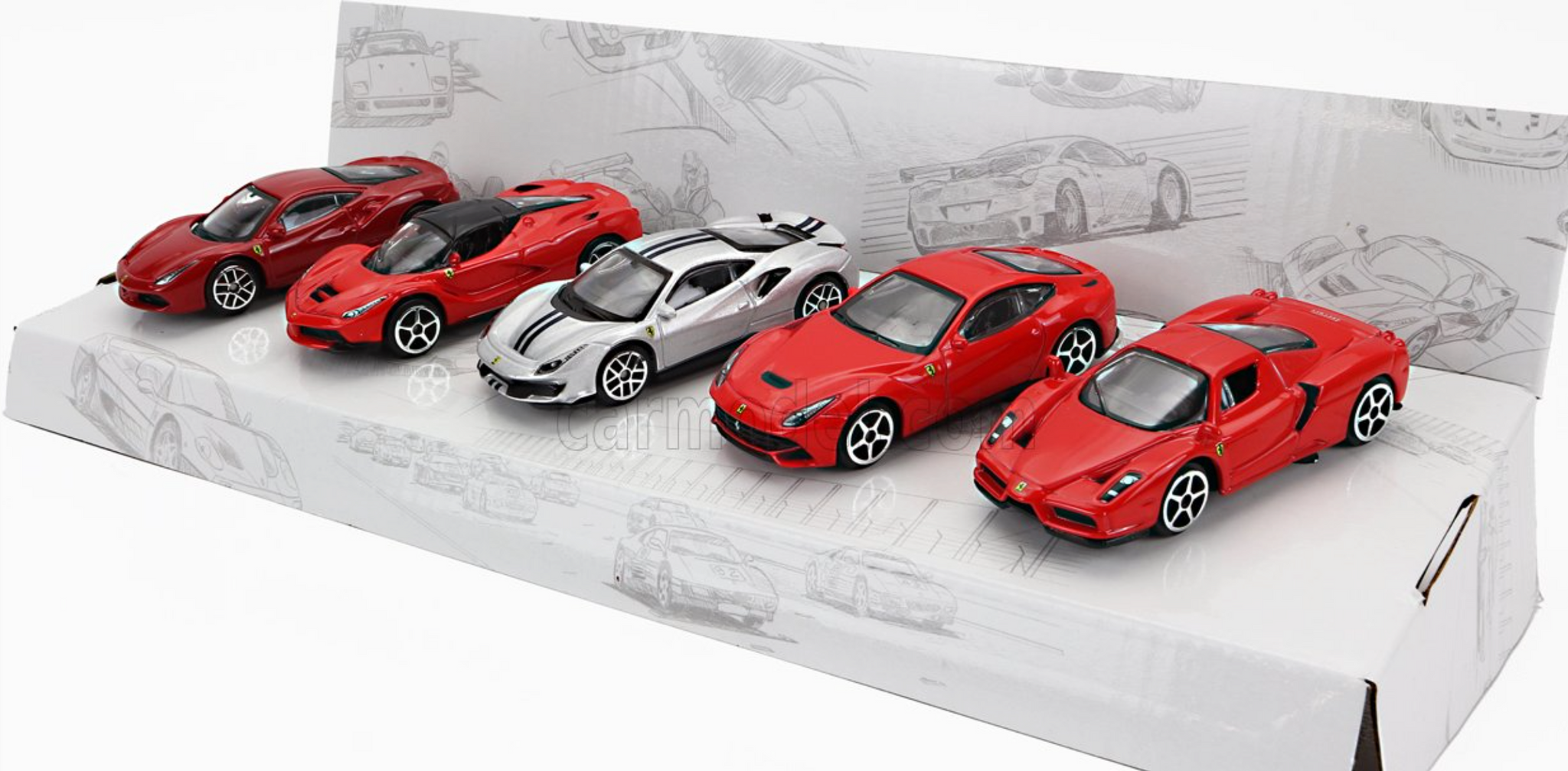 1:64 Ferrari 5-Pack -- 488 GTB / Enzo / 488 Pista / LaFerrari / F12 --