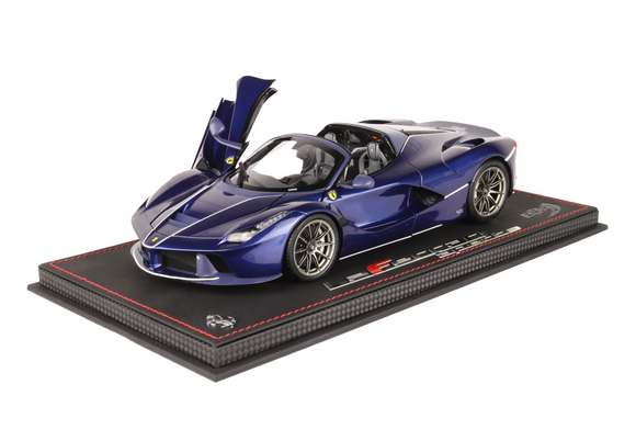 1:18 Ferrari LaFerrari Aperta -- Carbon Fibre Blue Tour De France -- BBR Models