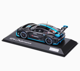 1:43 Porsche 718 Cayman GT4 e-Performance -- Black/Blue -- Spark Dealer