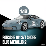 (Pre-Order) 1:18 Porsche 911 (992) S/T #63 Coupe -- Meissen Blue -- GT Spirit