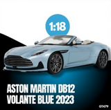 (Pre-Order) 1:18 Aston Martin DB12 Volante 2023 -- Light Blue Metallic -- GT Spirit