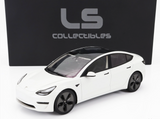 1:18 Tesla Model 3 2021 -- Pearl White Metallic -- LS Collectibles