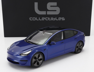 1:18 Tesla Model 3 2021 -- Deep Blue Metallic -- LS Collectibles