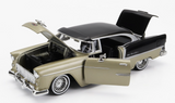 1:24 1955 Chevrolet Bel Air Lowrider -- Beige / Black -- MotorMax Get Low