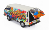 1:24 Volkswagen T3 Van -- "Wow Bravo" Graffiti White -- MotorMax