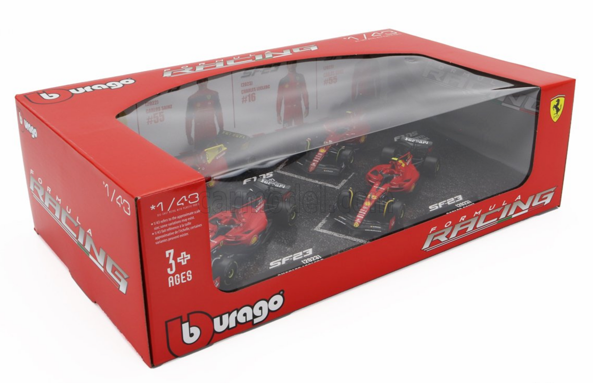 1:43 Ferrari F1 Team 4-Pack Set -- Charles LeClerc/Carlos Sainz -- Bbu