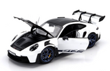 1:18 Porsche 911 (992) GT3 RS Coupe 2022 -- White w/Blue Wheels -- Norev