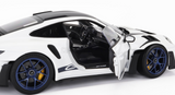 1:18 Porsche 911 (992) GT3 RS Coupe 2022 -- White w/Blue Wheels -- Norev