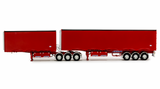 1:50 Eziliner B-Double Trailer Set -- Red/White -- Drake Truck ZT09278