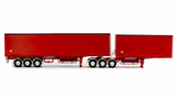 1:50 Eziliner B-Double Trailer Set -- Red/White -- Drake Truck ZT09278