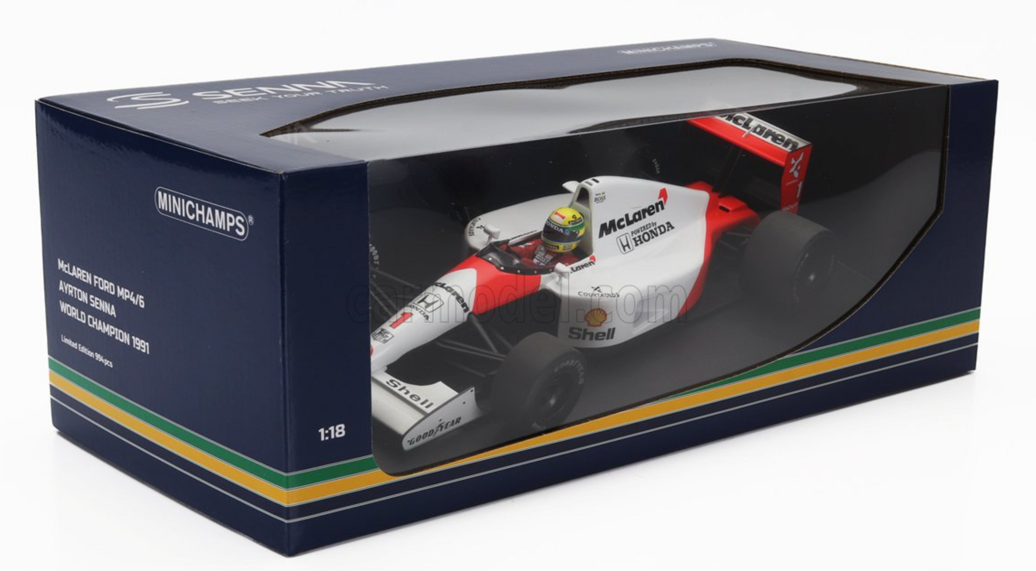 1:18 1991 Ayrton Senna (Dirty) -- World Champion -- McLaren MP4/6 -- M