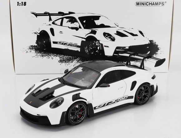 1:18 Porsche 911 (992) GT3 RS Coupe 2022 -- White w/Black Wheels -- Minichamps