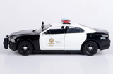 1:24 2011 Dodge Charger Police Pursuit "LAPD" -- Black/White -- Maisto