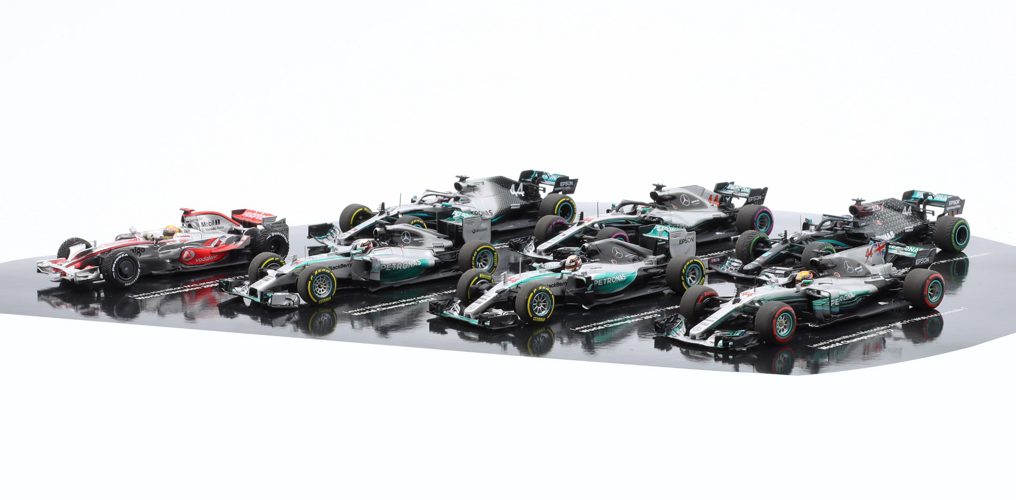 1:43 Lewis Hamilton 7 x World Champion Set -- Minichamps F1 1:43 Lewis Hamilton 7 x World Champion Set -- Minichamps F1