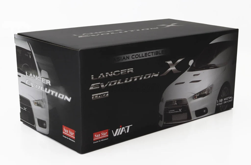 Sunstar 1/18 - Mitsubishi Lancer Evo X 2007 Bleu Métal, Réf SS5823