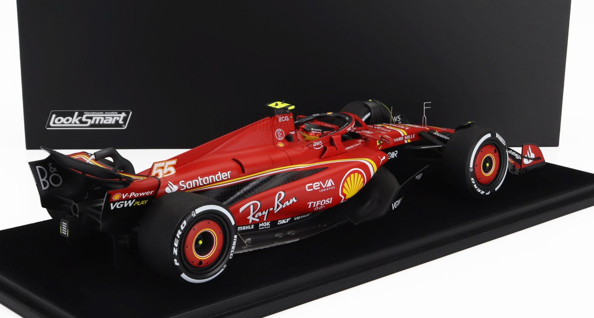 Miniatura Ferrari SF-24 #55 F1 - C. Sainz Jr - GP Mônaco 2024 - 1/43 Miniatura Ferrari SF-24 #55 F1 - C. Sainz Jr - GP Mônaco 2024 - 1/43