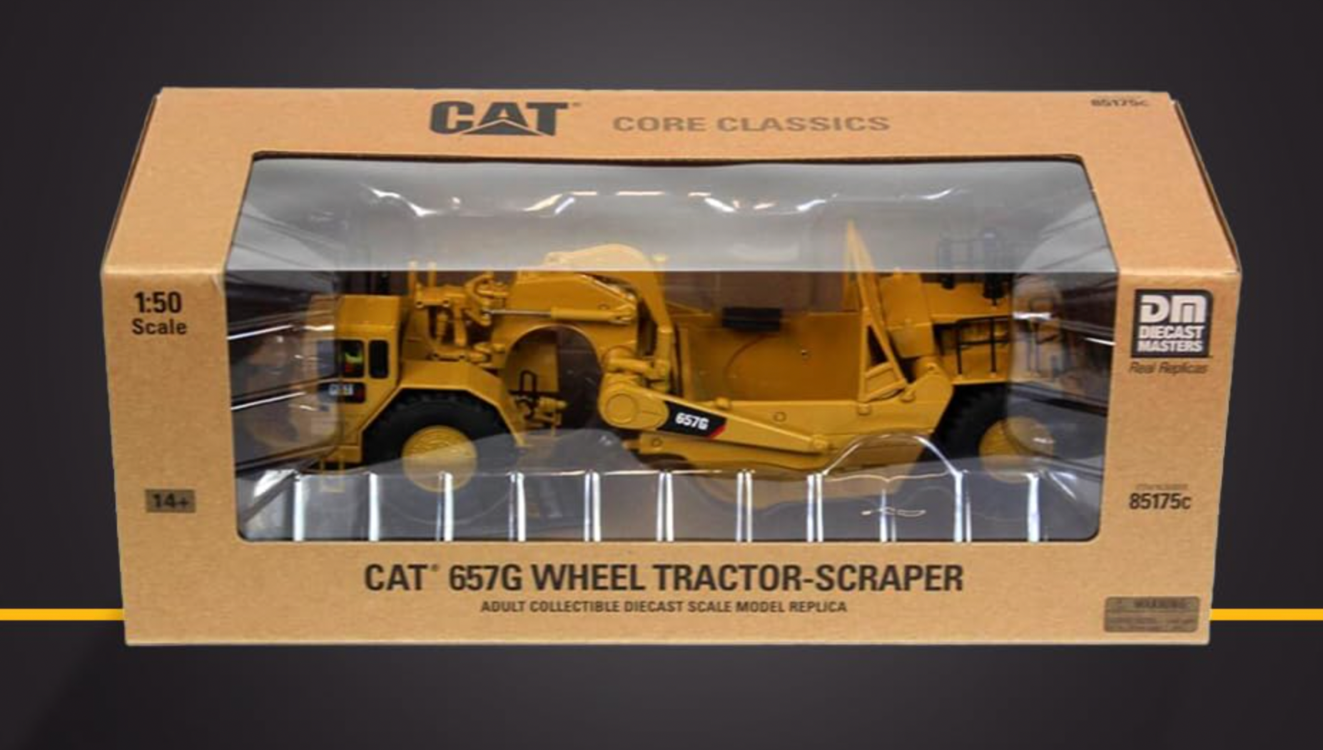 1:50 CAT 657G Wheel Tractor Scraper -- Diecast Masters Caterpillar 851