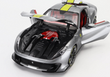1:18 Ferrari 812 Competizione 2021 -- Grigio Coburn (Grey/Yellow) -- Bburago