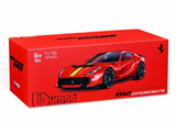 1:18 Ferrari 812 Competizione 2021 -- Rosso Corsa Red/Yellow -- Bburago
