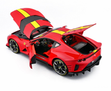 1:18 Ferrari 812 Competizione 2021 -- Rosso Corsa Red/Yellow -- Bburago