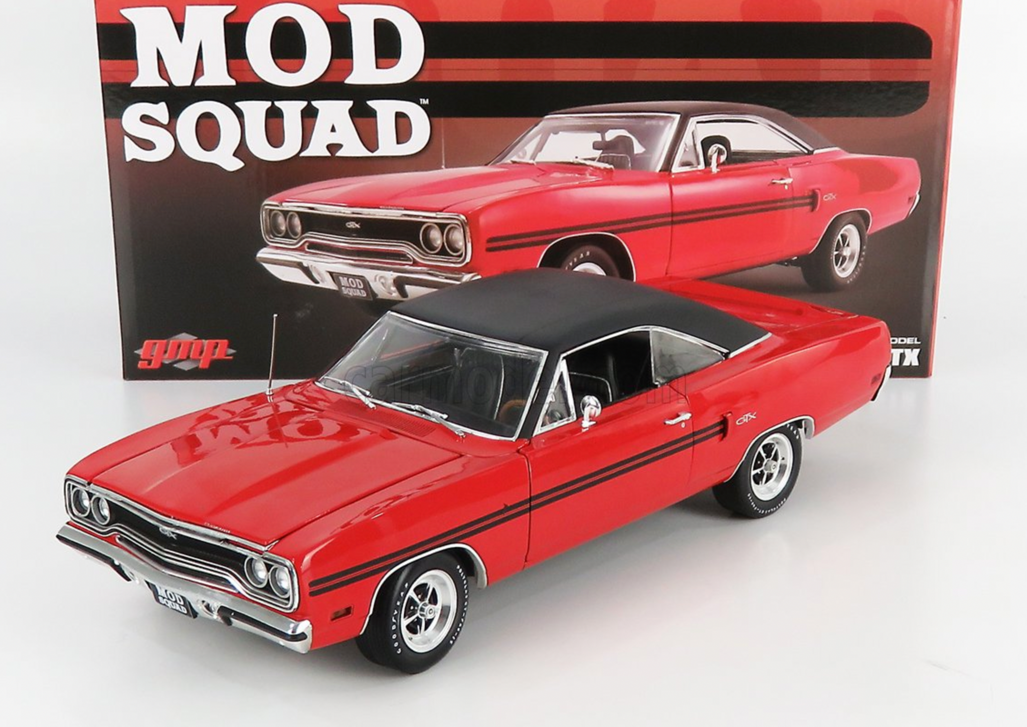1:18 1970 Plymouth GTX -- The Mod Squad - Red -- GMP