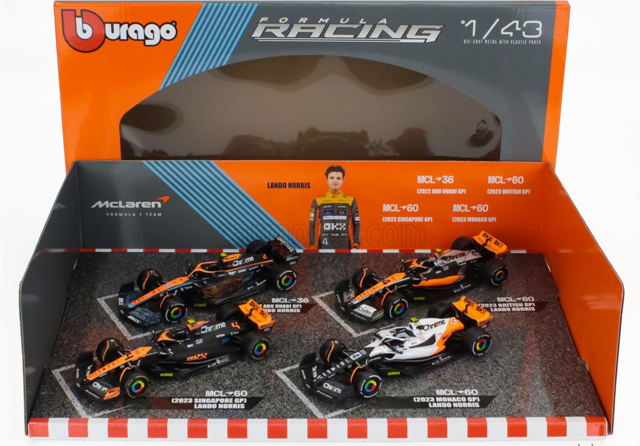 1:43 2024 McLaren F1 Team 4-Pack Set -- MCL36 MCL60 Lando Norris -- Bb 1:43 2024 McLaren F1 Team 4-Pack Set -- MCL36 MCL60 Lando Norris -- Bb