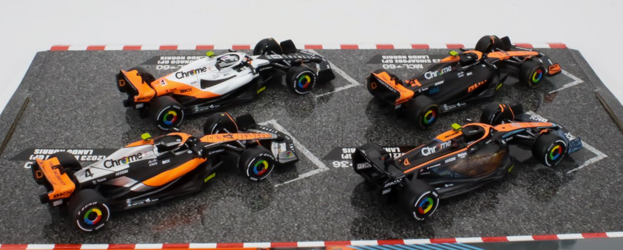 1:43 2024 McLaren F1 Team 4-Pack Set -- MCL36 MCL60 Lando Norris -- Bb