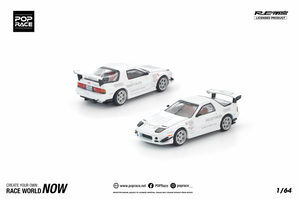 1:64 Mazda RX-7 (FC3S) RE-AMEMIYA Widebody -- White -- Pop Race