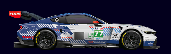 (Pre-Order) 1:18 2025 Le Mans 24h -- #77 Proton Ford Mustang GT3 -- Spark