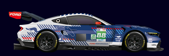 (Pre-Order) 1:18 2025 Le Mans 24h -- #88 Proton Ford Mustang GT3 -- Spark