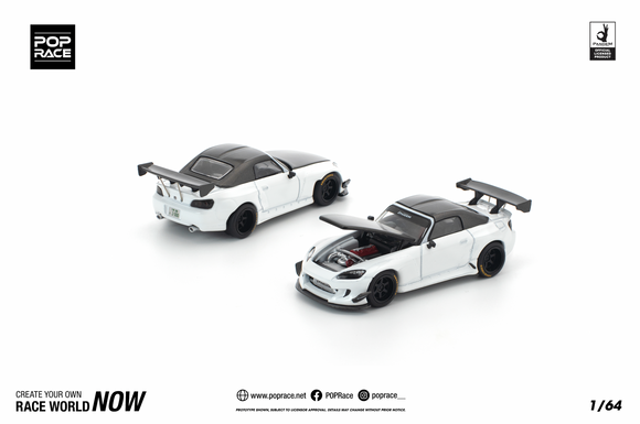 (Pre-Order) 1:64 Honda S2000 Soft-Top -- White -- Pop Race