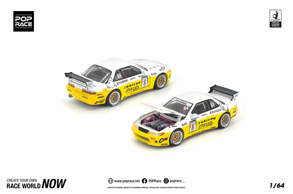(Pre-Order) 1:64 Nissan Silvia S13 PANDEM -- 2020 D1 LIghts Yellow/White -- Pop Race