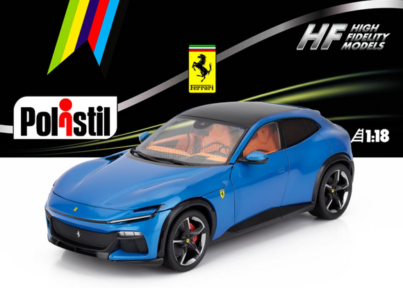 (Pre-Order) 1:18 Ferrari Purosangue -- Blu Corsa Blue -- Polistil