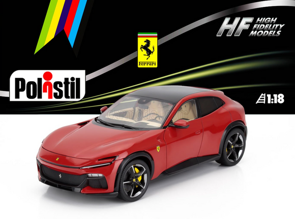 (Pre-Order) 1:18 Ferrari Purosangue -- Rosso Corsa Red -- Polistil