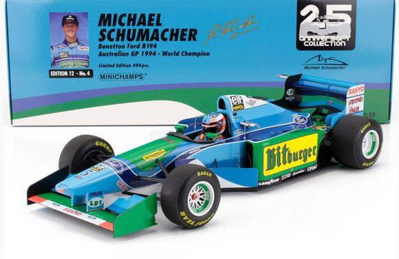 1:12 1994 Michael Schumacher -- World Champion -- Benetton B194 -- Minichamps F1
