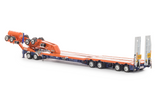 1:50 4x8 Trailer Set w/ Hydraulic Neck - Orange / Blue -- Drake Truck ZT09341