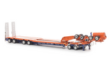 1:50 4x8 Trailer Set w/ Hydraulic Neck - Orange / Blue -- Drake Truck ZT09341