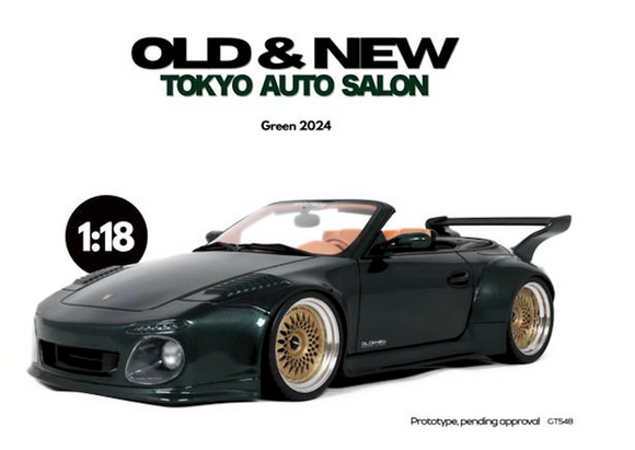 (Pre-Order) 1:18 Porsche 911 (997-2) Old & New Convertible -- Dark Green -- GT Spirit