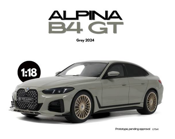 (Pre-Order) 1:18 BMW Alpina B4 GT 2024 -- Grey -- GT Spirit