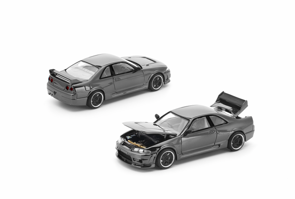(Pre-Order) 1:64 Nissan R33 Skyline GTR -- Dark Chrome Series -- Pop Race