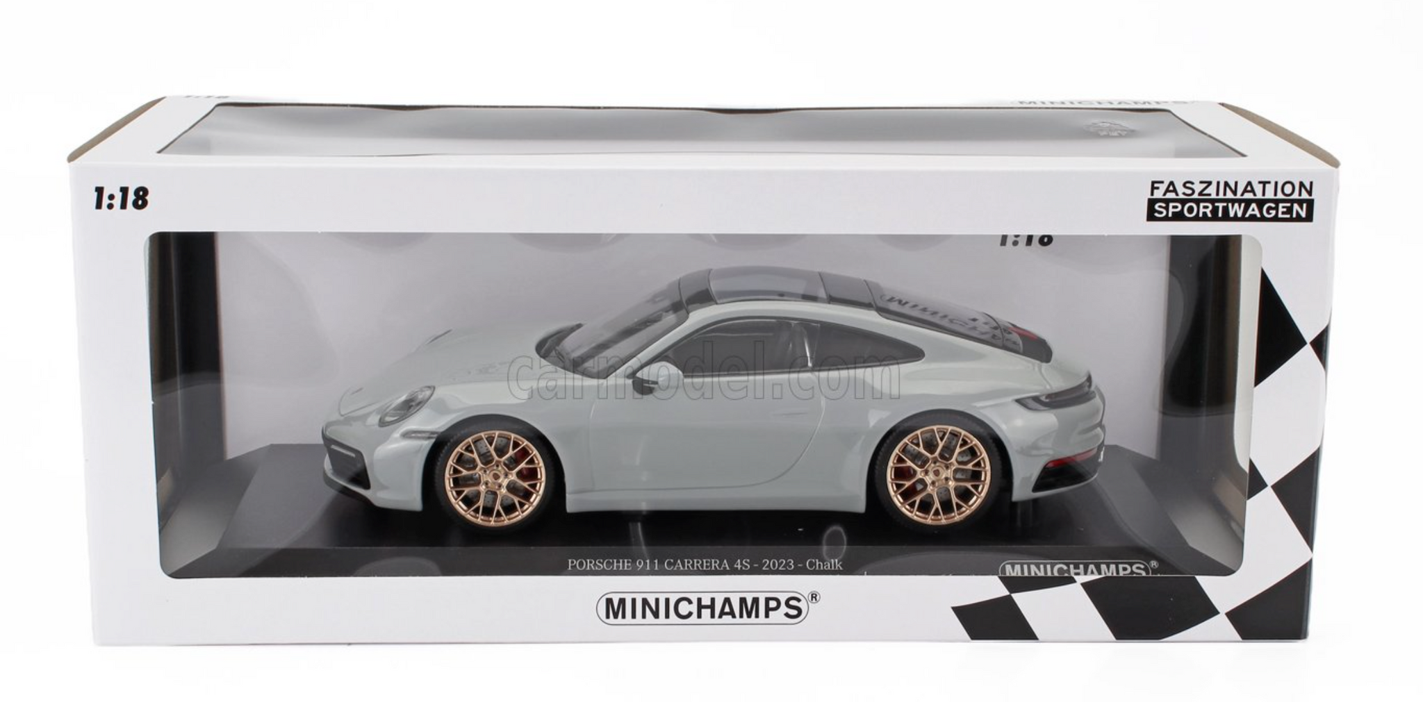 1:18 Porsche 911 (992) Carrera 4S Coupe 2023 -- Chalk Grey -- Minicham 1:18 Porsche 911 (992) Carrera 4S Coupe 2023 -- Chalk Grey -- Minicham