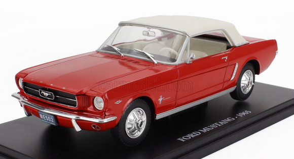 1:24 1965 Ford Mustang Convertible -- Red w/White Roof -- Atlas/Edicola
