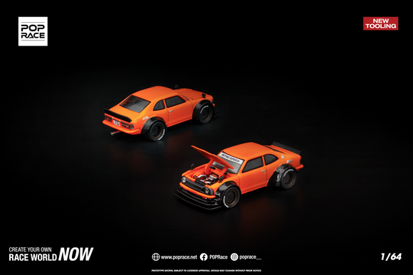 (Pre-Order) 1:64 Toyota Corolla KE25 Retro Speed -- Orange -- Pop Race