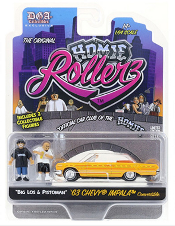 1:64 1963 Chevrolet Impala - Orange - Homie Rollerz Series 1 -- Greenlight x DGA