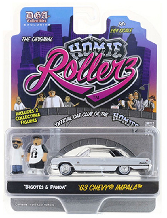 1:64 1963 Chevrolet Impala - Silver - Homie Rollerz Series 1 -- Greenlight x DGA