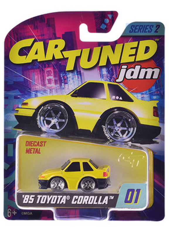 1:64 1985 Toyota Corolla (AE86) Coupe -- Yellow/Black -- CarTuned: JDM Series 2