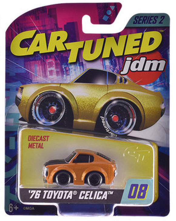 1:64 1976 Toyota Celica - Orange Metallic w/ Black Hood - CarTuned: JDM Series 2