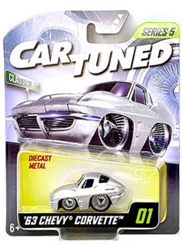 1:64 1963 Chevrolet Corvette -- Silver Metallic -- CarTuned: Mainline Series 5