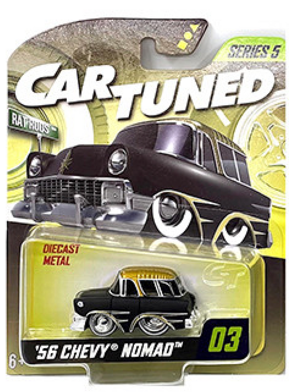1:64 1956 Chevrolet Nomad -- Black w/ Gold Top -- CarTuned: Mainline Series 5